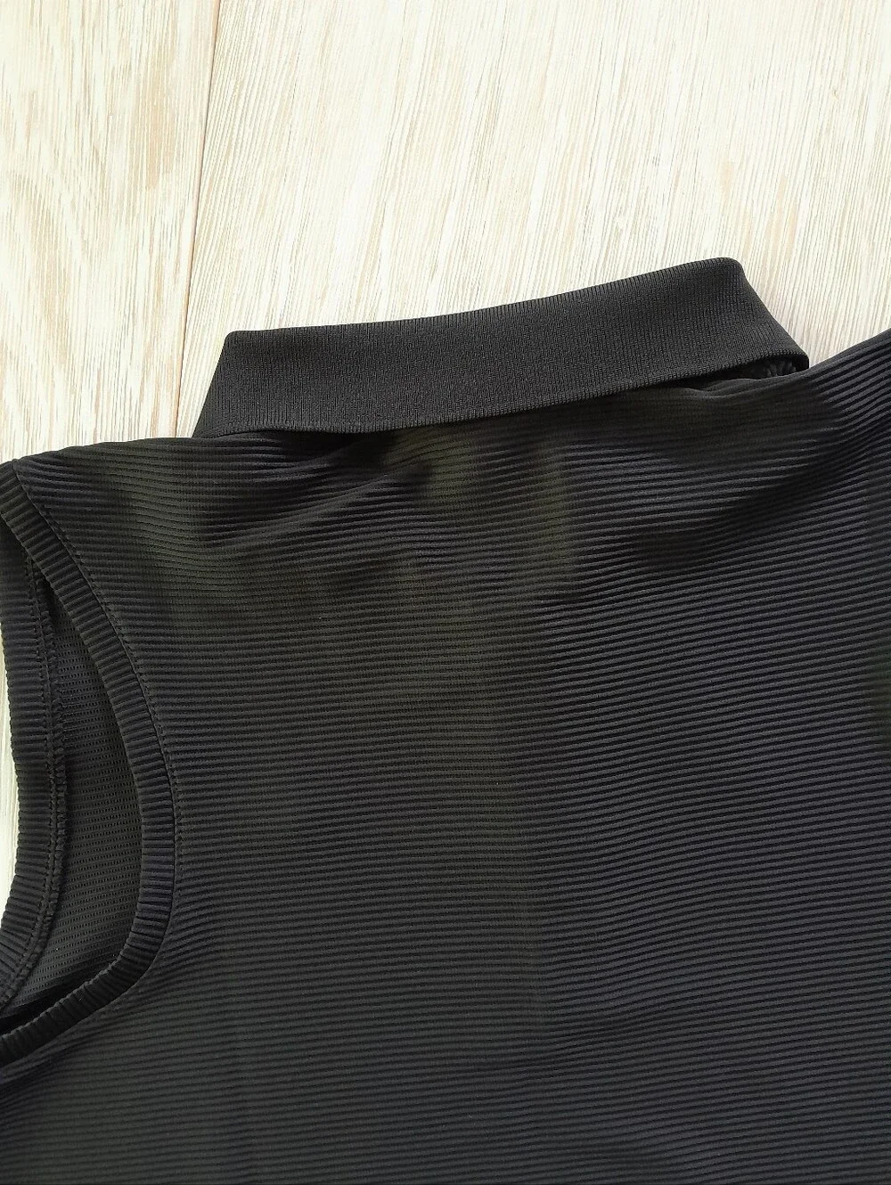 Nike Dri-Fit Sleeveless Golf Polo Ribbed Tank Black